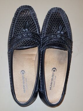 Nunn Bush Black Woven Tassel Penny Loafers Size 13